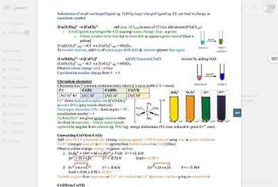 An image of online notes available to students